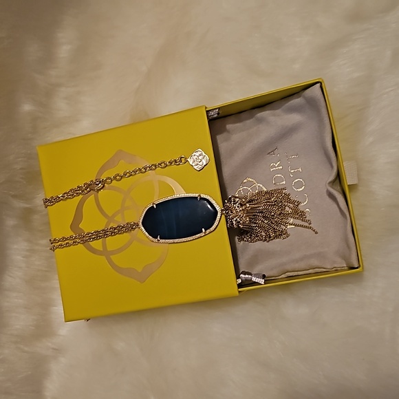 Kendra Scott Jewelry - Kendra Scott Rayne Navy Stone Long tassel necklace(🎁free surprise gift)